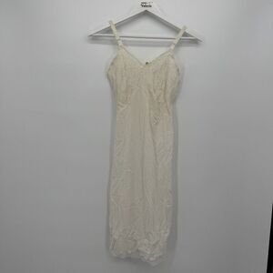 Bel Canto Vintage 60s Ivory Cream Slip Dress Lace Coquette Full Lingerie Size 34